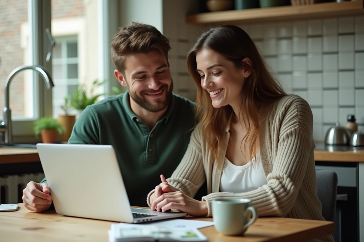 Couple qui planifie son budget à domicile pour faire face à la hausse des prix et à l'inflation