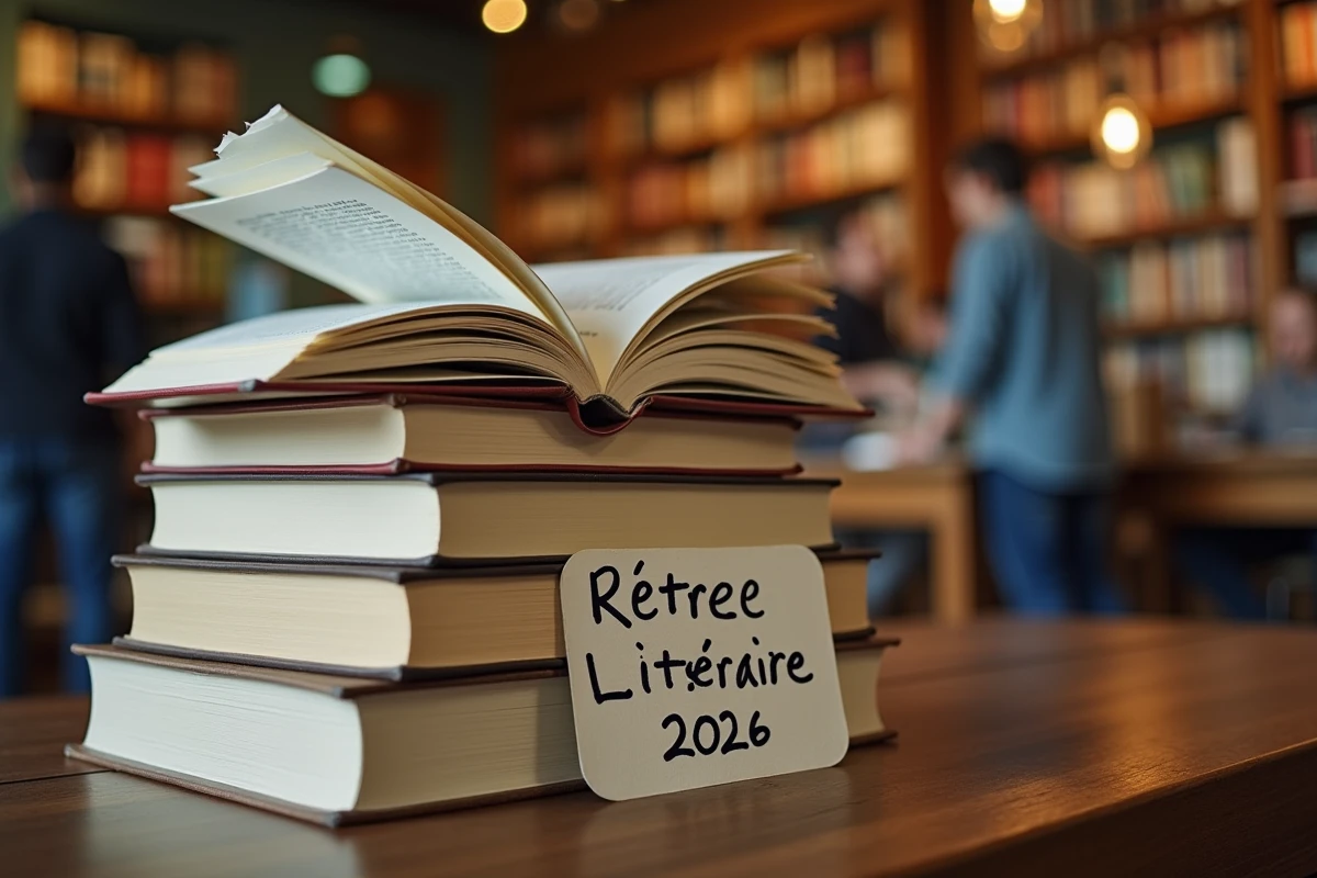 Pile de romans de la rentrée littéraire 2026 dans une librairie indépendante